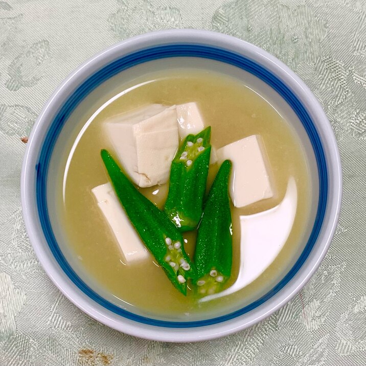 ソフト豆腐とオクラのお味噌汁 レシピ 作り方 By みゆママ 楽天レシピ